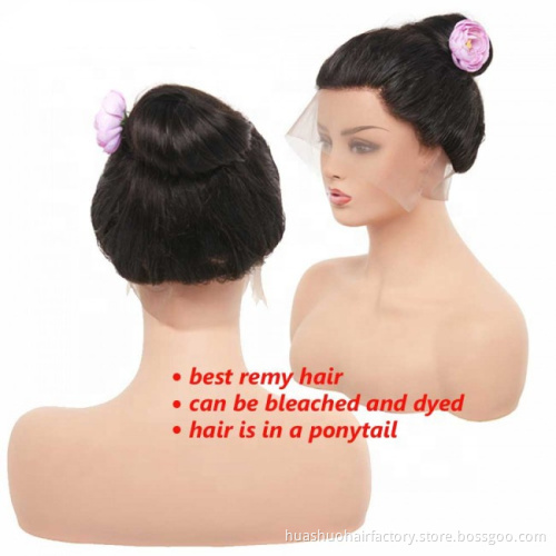 Huashuo Highest Discounts 100 Percent Original Virgin Frontal Lace Wigs ,10a Grade Curly Lace Human Hair Wig